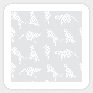 Light Gray Leopard Silhouettes Sticker